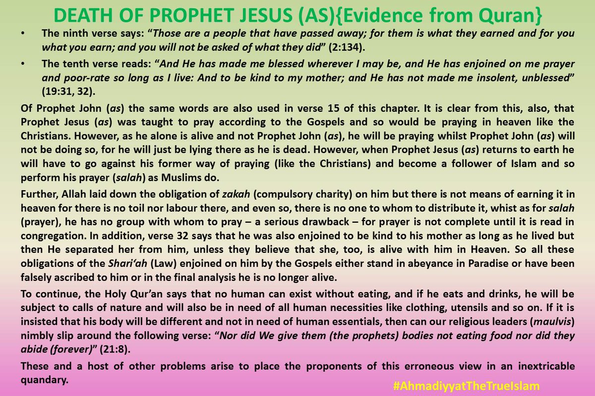 9 AND 10 /30 verses / DEATH OF JESUS evidence from QURAN