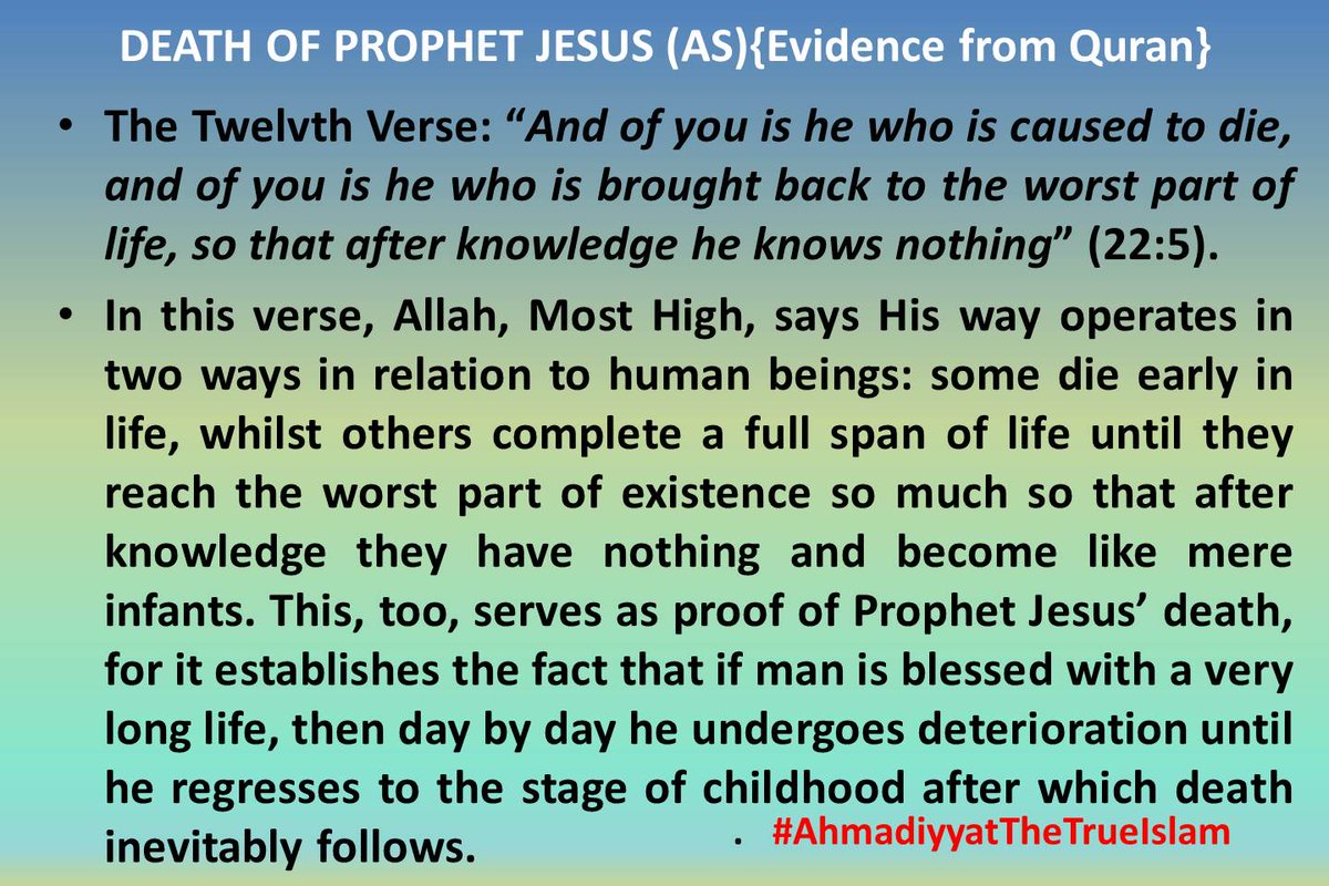 12 /30 verses / DEATH OF JESUS evidence from QURAN
