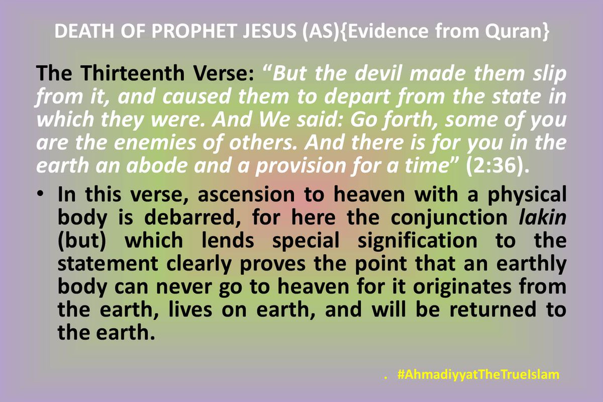 13 /30 verses / DEATH OF JESUS evidence from QURAN