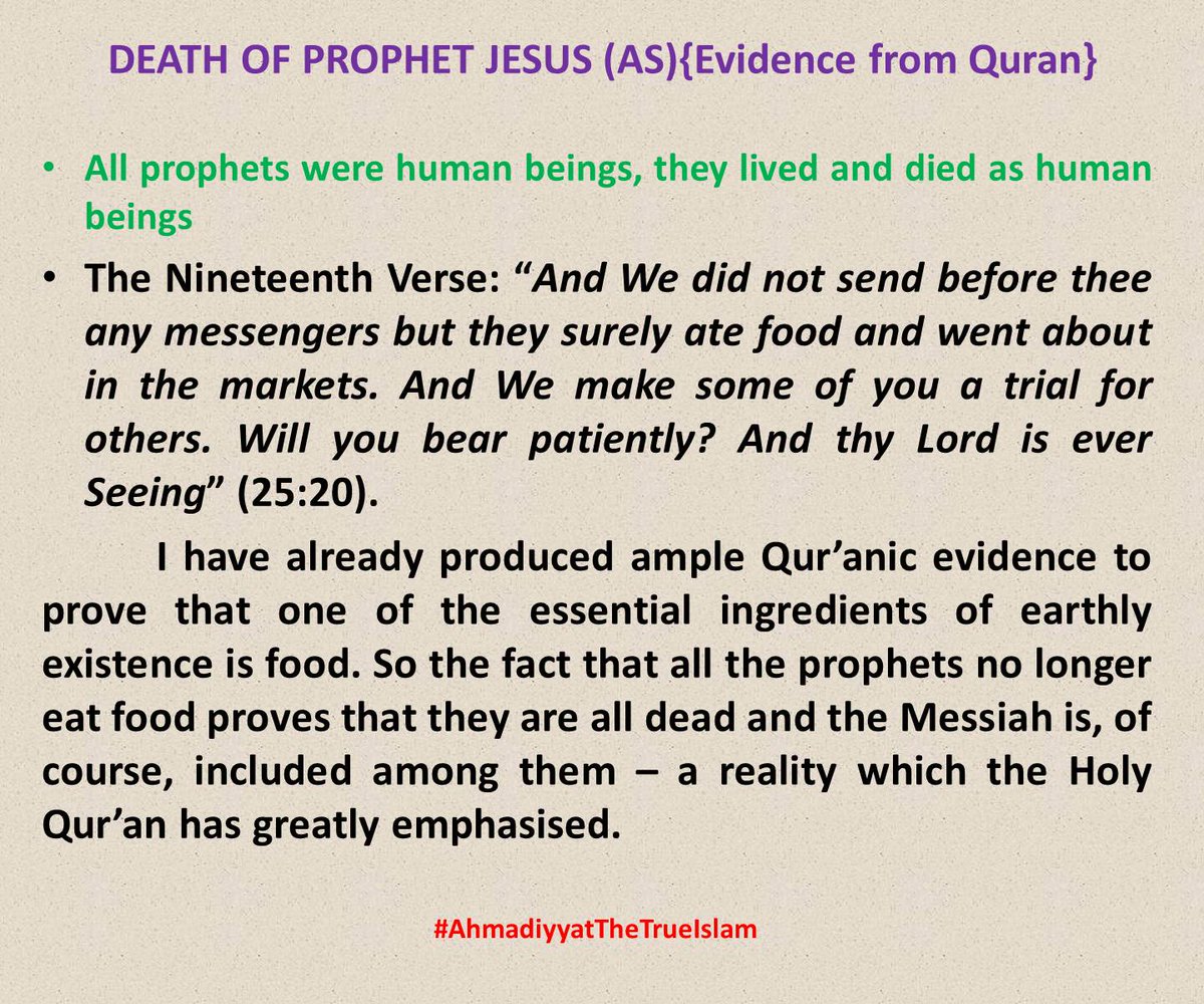 19 /30 verses / DEATH OF JESUS evidence from QURAN