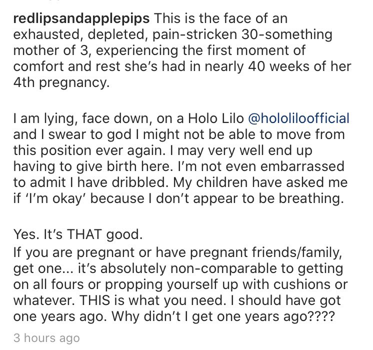 hololilo's tweet photo. The perfect review. The holo really can make pregnant life more comfortable... #pregnancy #BreakingNews #TuesdayThoughts #holidayathome #sunsout #loveyourbump #pregnancydiary #hololilo https://t.co/PmROwD0Jxq