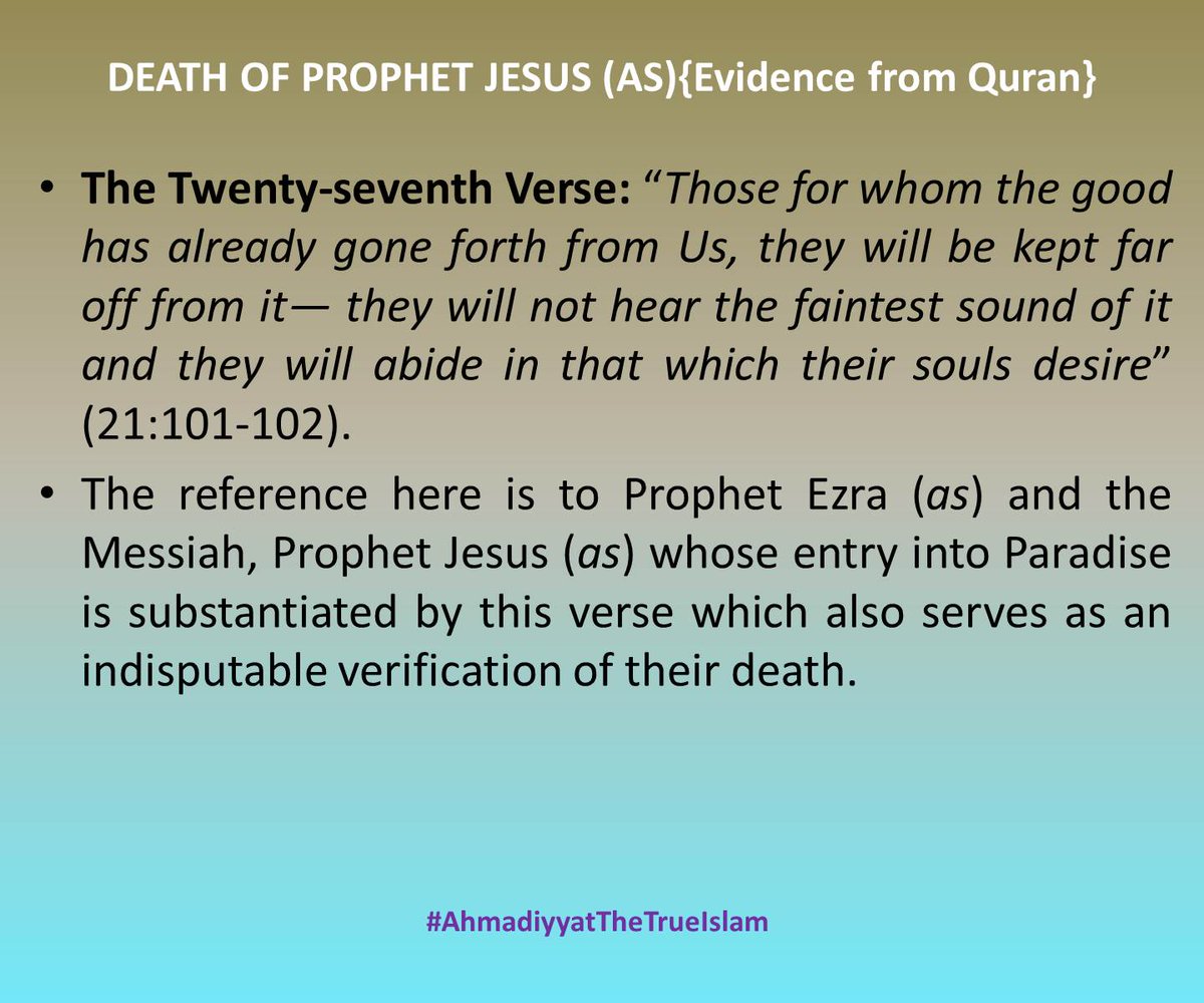 27 /30 verses / DEATH OF JESUS evidence from QURAN