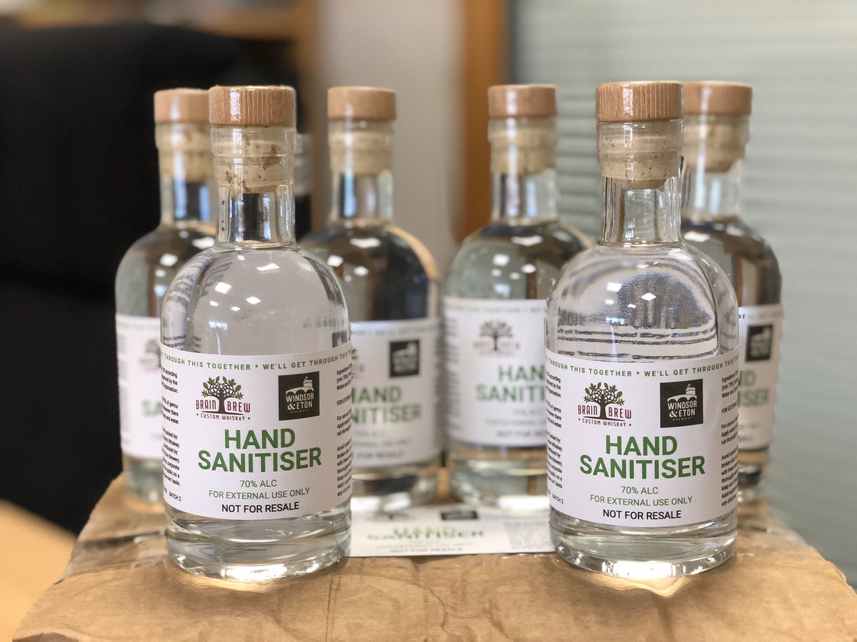 Thank you  so much 🙏🙏 to <a href="/windsoretonbrew/">Windsor & Eton Brewery</a> for our delivery of hand sanitiser #windsor #keepsafe #homecare