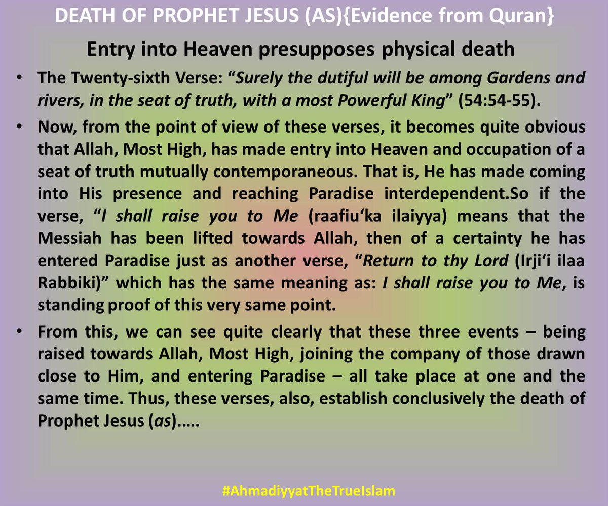 26 /30 verses / DEATH OF JESUS evidence from QURAN