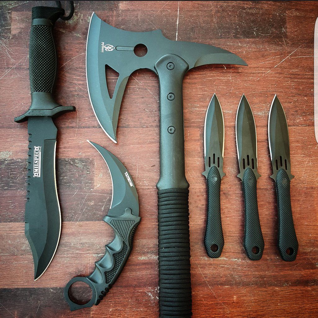 6 PC Black Tactical Set Karambit Throwing Knives Axe Hunting Knife
#knife #knifenuts #edc #beggknives #maverickcustoms #benblue #writeslicepry #Knives