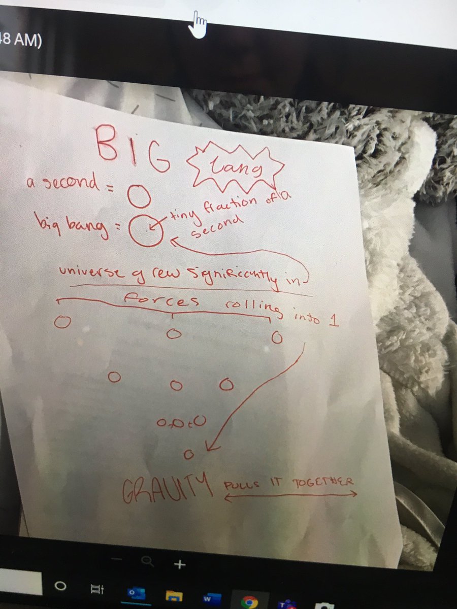 MsNelsonishere's tweet photo. As L6 dives into our next read, I love seeing the big questions about our universe we find as we sort through quarks, leptons, and the beginning of it all #togetherinheart #astrophysics #bigbang @neiltyson https://t.co/jtbL9Vz9JY