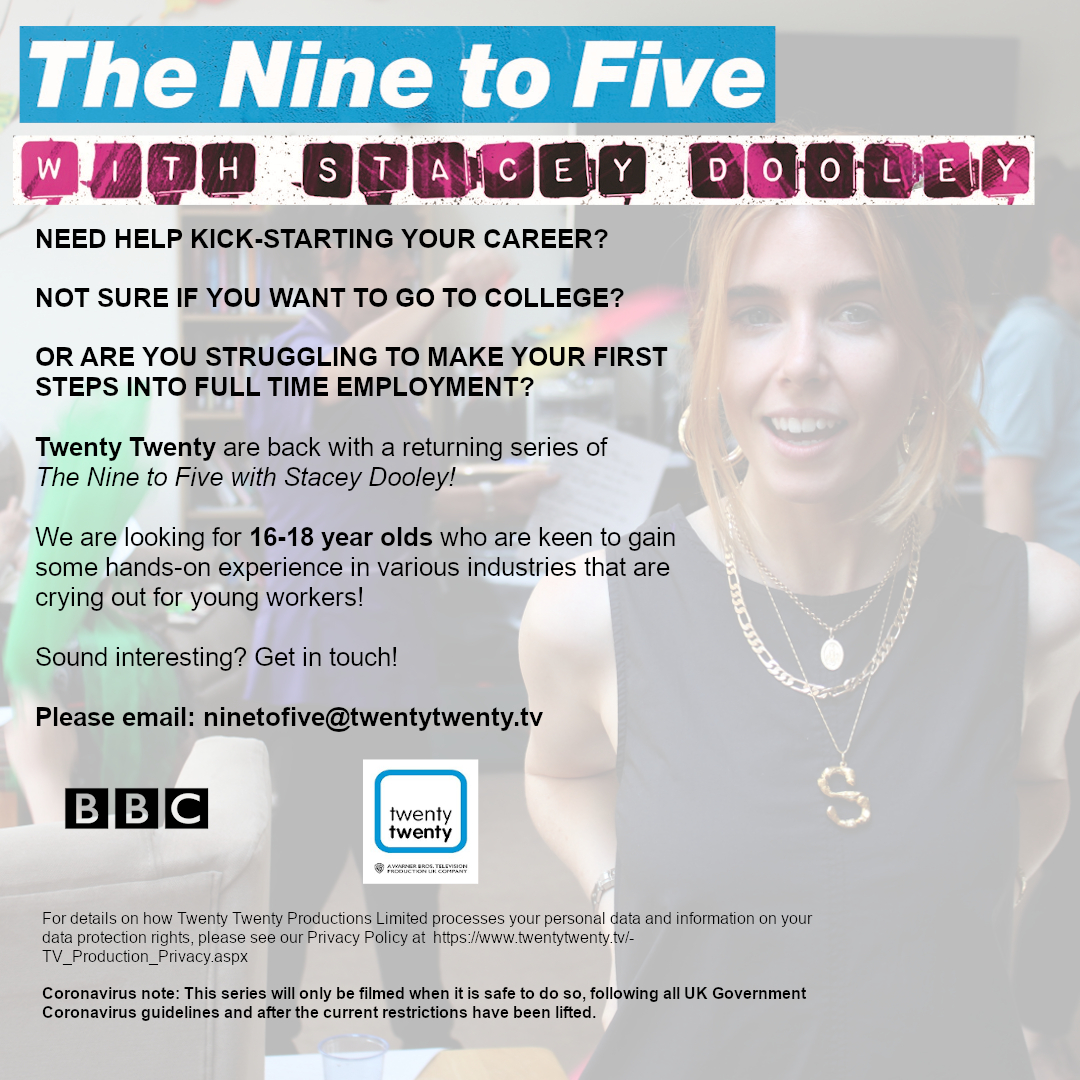 ninetofivetv's tweet photo. Need help kick starting your career? 18-16 year olds we are looking for you!!!!! https://t.co/owj3zwWBe0