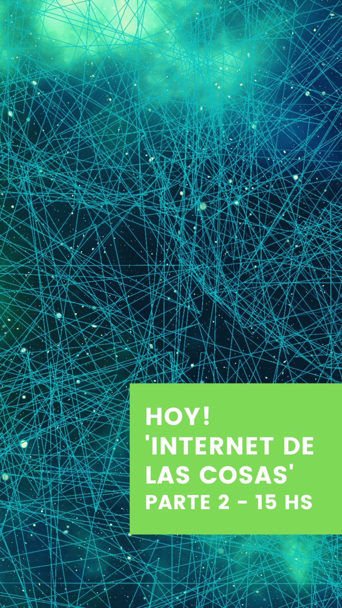 ¡HOY! 
Charla "Internet de las Cosas" - Segunda Parte

En esta oportunidad, <a href="/hacordero/">Alejandro Cordero</a> nos mostrará una aplicación en Cloud y la puesta en funcionamiento de un proyecto simple. 

Inscribite ingresando a  eventbrite.com.ar/o/neutron-acel…

#webinar #IoT #InternetOfThings #Cloud #COVID19