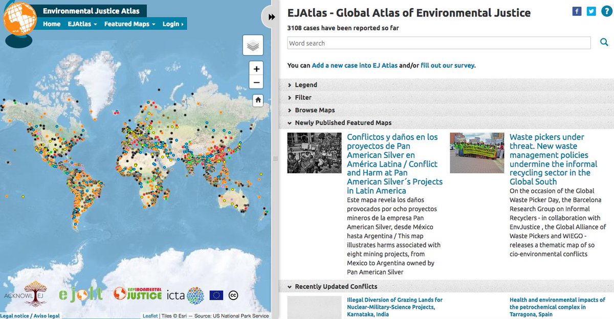 EnvJustice's tweet photo. We offer opportunities for online #internships with our large research project on #EnvironmentalJustice. Interns contribute to inventory of environmental
conflicts #EJAtlas, focusing on a specific region (e.g. Mexico) or topic (e.g. wastepickers). Apply! https://t.co/er7BkuMRYm https://t.co/KAJP4cZ18A
