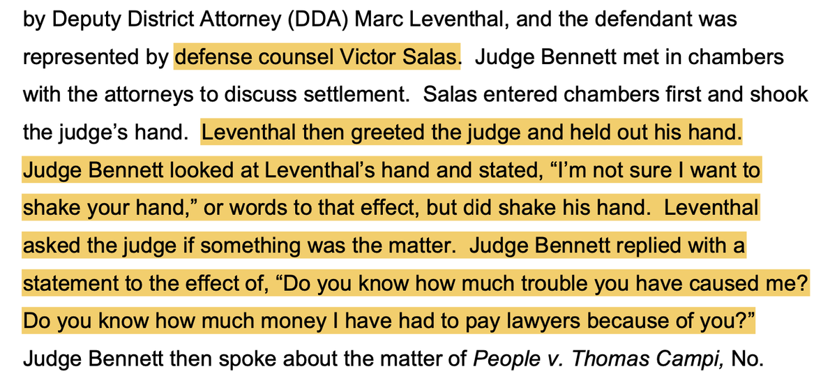 2/ Refusing to shake defense counsel's hand, and accusing defense counsel of costing the judge money...?