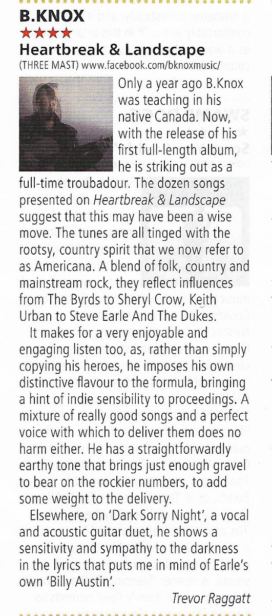 b_knoxmusic's tweet photo. NUMBERS⠀
This is my FIRST review for my debut album. It is being released in TWO weeks. ⠀
We are now THREE weeks into quarantine, and I feel it settling in. I think we all do.⠀
It was given FOUR stars, and I appreciate that so very much.
Thank you to RnR Magazine. https://t.co/GzzpvLsPos