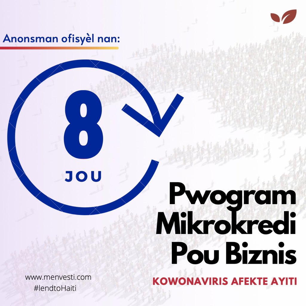 MEnvesti's tweet photo. Nou kontan anonse pwogram sa ki ap komanse nan 8 jou 🇭🇹 

Tag 3 moun ki ka benefisye de li! 

#lendtohaiti 
#menvesti https://t.co/BInKNlcM2m