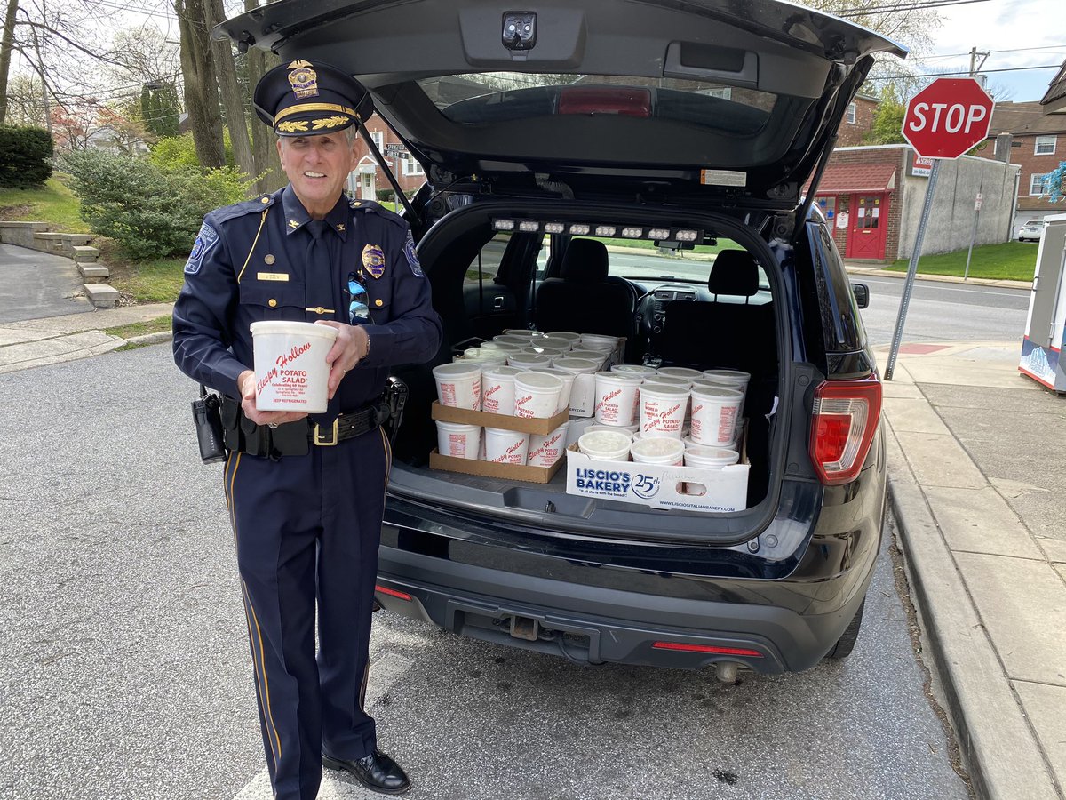 SPD91_Delco's tweet photo. We were happy to assist with delivery of over 300 lbs of the #WorldsGreatestPotatoSalad from Sleepy Hollow Delly. Thank you to Erin and Norm Gruwell for the donation to Catholic Social Services SW Phila. They will feed residents from SW, West, and South Phila. ๐ฅ https://t.co/vjhGPm4ENR