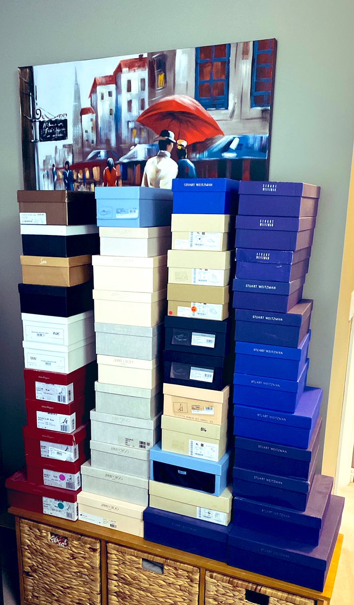 This weekend’s project was painting &amp; purging my closet. Good news...closet looks great. Bad news...MAYBE, I do have a shoe problem 😂