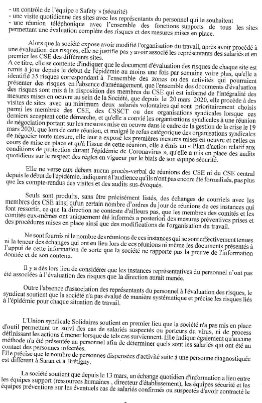 Sur l'accusation de violation de l'obligation de sécurité des salariés, le tribunal a estimé que les risques n'avaient pas suffisamment été évalué par la société Amazon... #Amazon