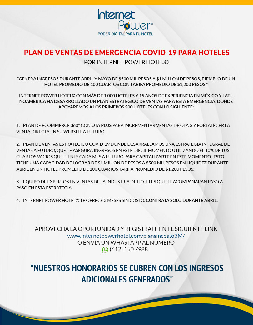 SergioSacal's tweet photo. Para nuestros amigos Hoteleros!!! https://t.co/V7xvVoHpNx