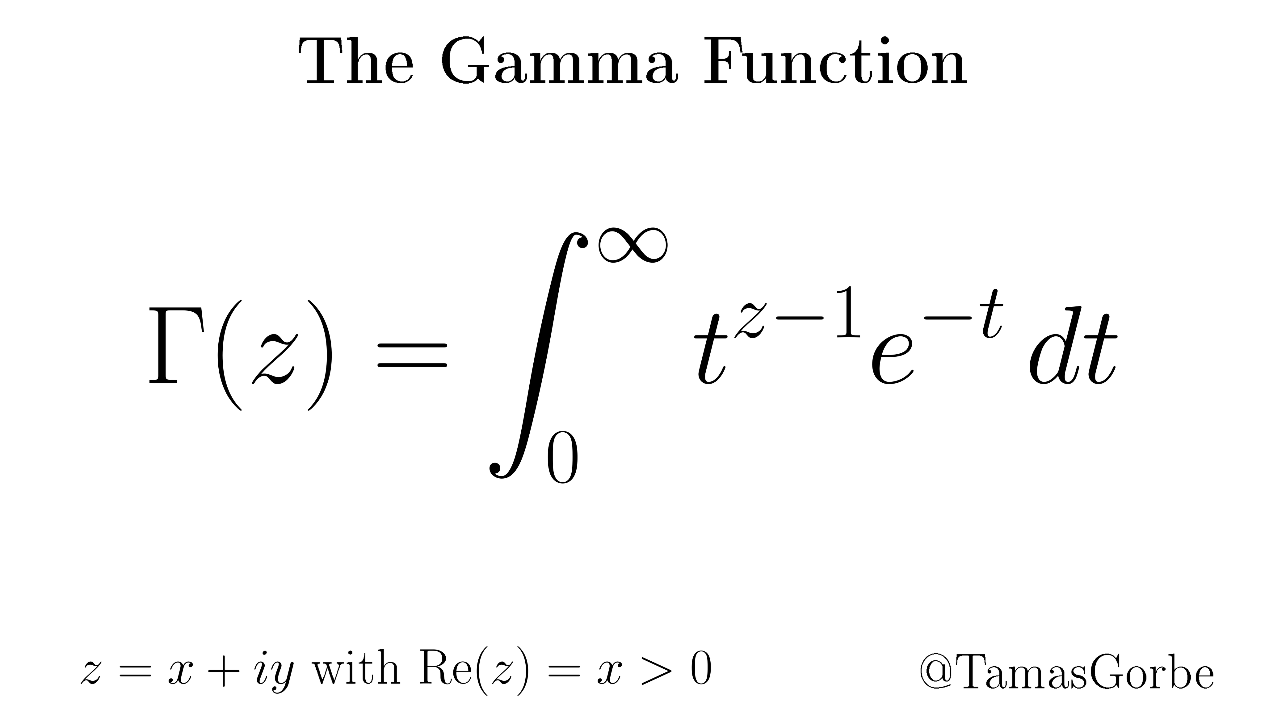Tamas Gorbe Factorial For Complex Numbers Is Defined Using The Gamma Function For N 0 1 2 We Have G N 1 N The Previous Tweet Is A Special Case Of Euler S Reflection Formula G Z G 1 Z P Sin Pz T Co Jhqzi6j3pd