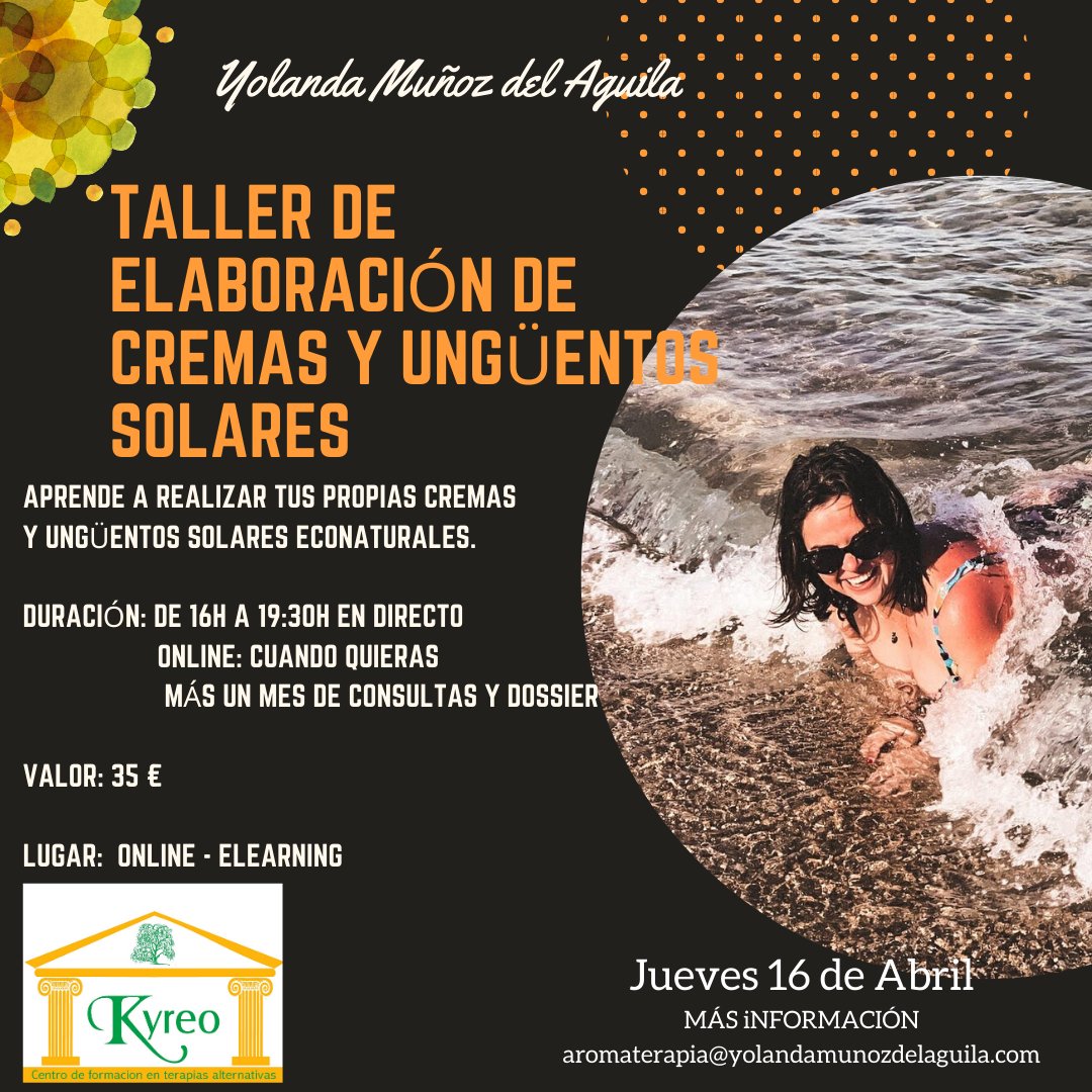 KyreoFormacion's tweet photo. Taller de ELABORACIÓN DE CREMAS Y UNGÜENTOS
No te lo pierdas!!! Este jueves, 16 de Abril a las 16h. en directo!
La profesora @YoliAromaterapy te explica todoEN DIRECTO!!!!
#formacionOnline #ClasesEnDirecto #elaboración #productosEcoNaturales #cremas #ungüentos #aromaterapia https://t.co/9TvKsrOEbg