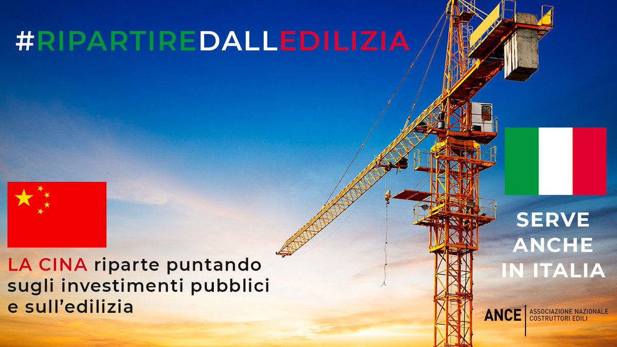 ancenazionale's tweet photo. #RipartireDallEdilizia 
L’edilizia è il grande motore dell’economia italiana. Riapriamo subito i #cantieri in sicurezza.
👉 https://t.co/nf5izVUqir https://t.co/Qib4pyw9Yq