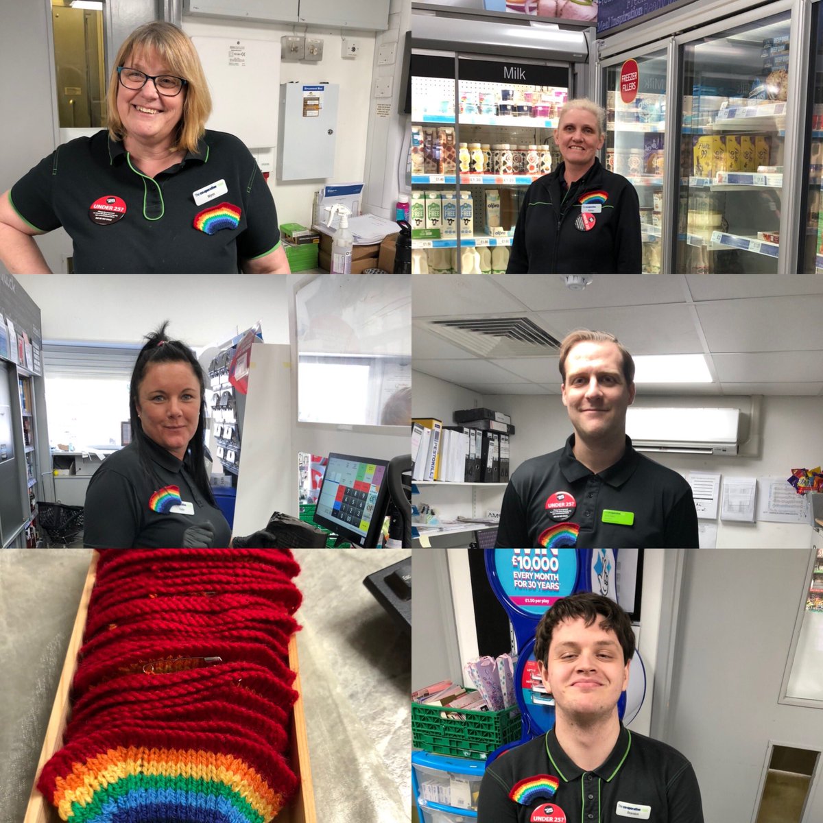 Our lovely colleague Wynn has knitted all the colleagues at Harrison drive a rainbow badge <a href="/mycoopfood/">Central Co-op Food</a> <a href="/KevinTros1/">kevintromans</a> <a href="/adamleewaudby/">Adam Waudby</a> #rainbowsofhope #keyworkers