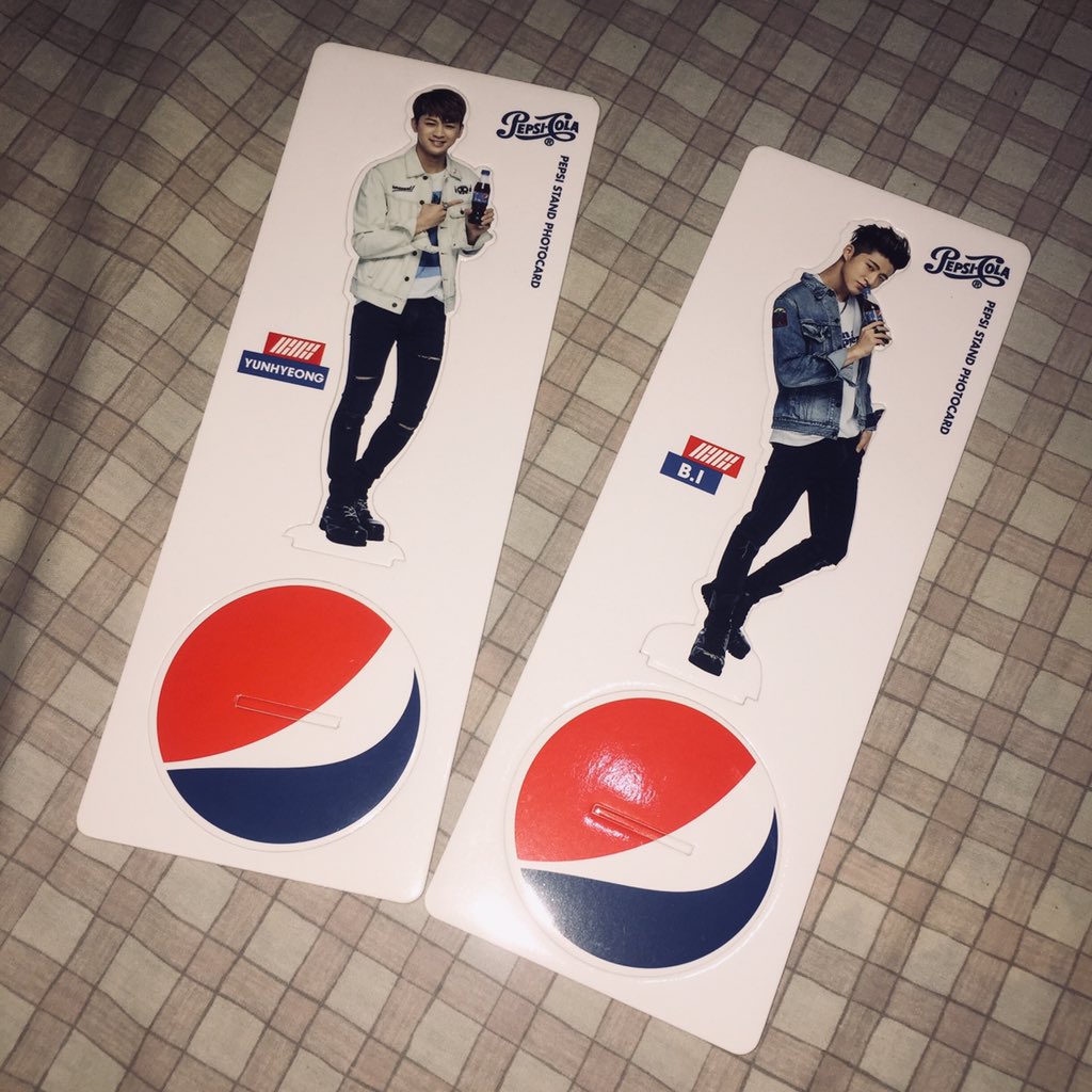 • Pepsi standee (Hanbin and Yunhyeong)P200.00 each + LSF(P350.00 if you're going to avail both + LSF) #iKON  #아이콘