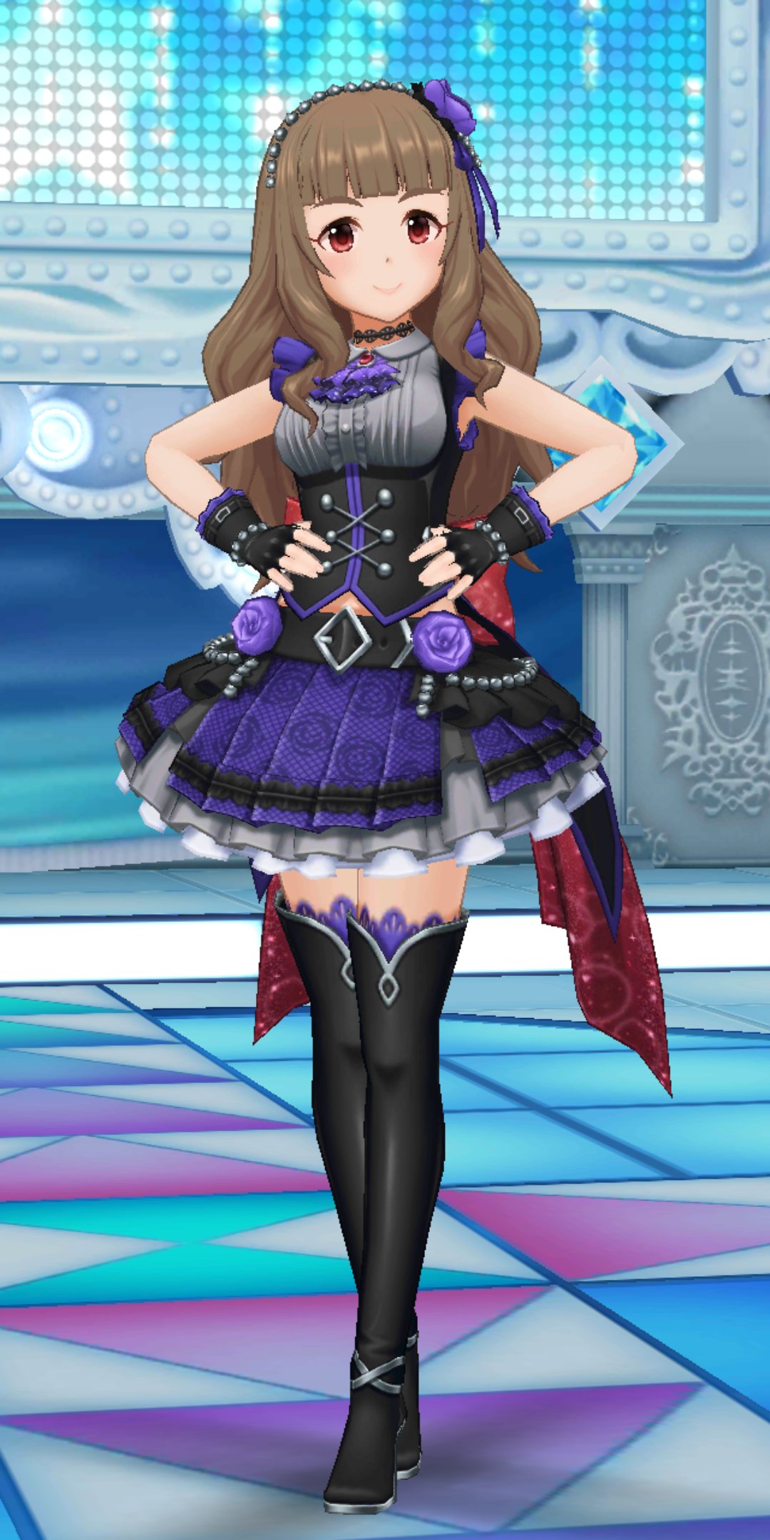 Natalya 恒常奈緒 こと オーバー ザ レインボー 神谷奈緒 カードイラストだと分かりにくい首もと 実はレース のチョーカー着けてるんですよ 腰周りのチラリズム ブーツの膝裏のシワ ヒール 3dモデルでしか見えないところも可愛いんですよ また