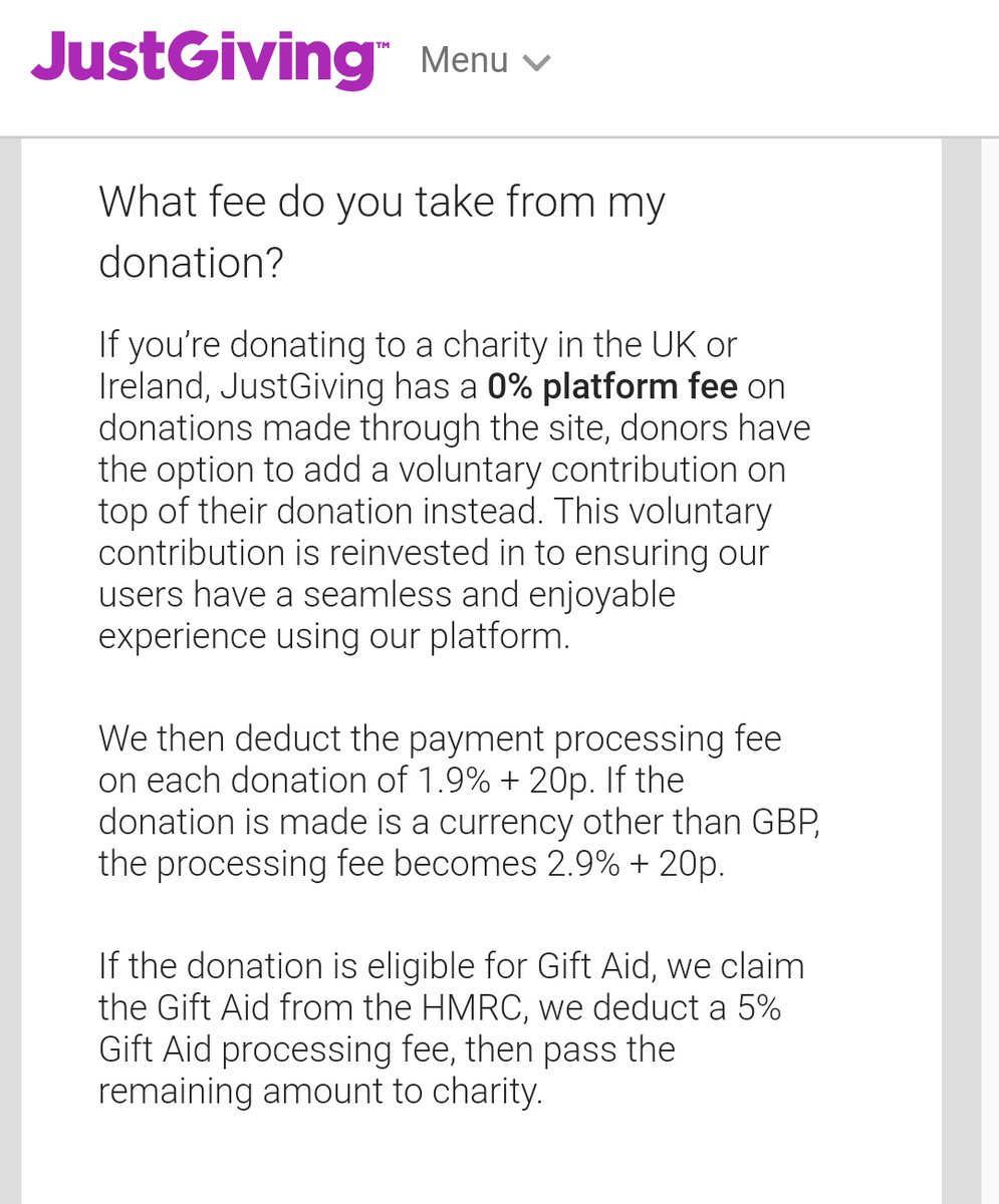 erinhughez's tweet photo. The JustGiving charity platform fee is at 0%, the Virgin platform fee is at 2% and the "payment processing" fee is at 2.5%.  Richard Branson (who successfully sued the NHS) is profiting from peoples charity. Donate to ur local hospital https://t.co/5aNVBU7vUo