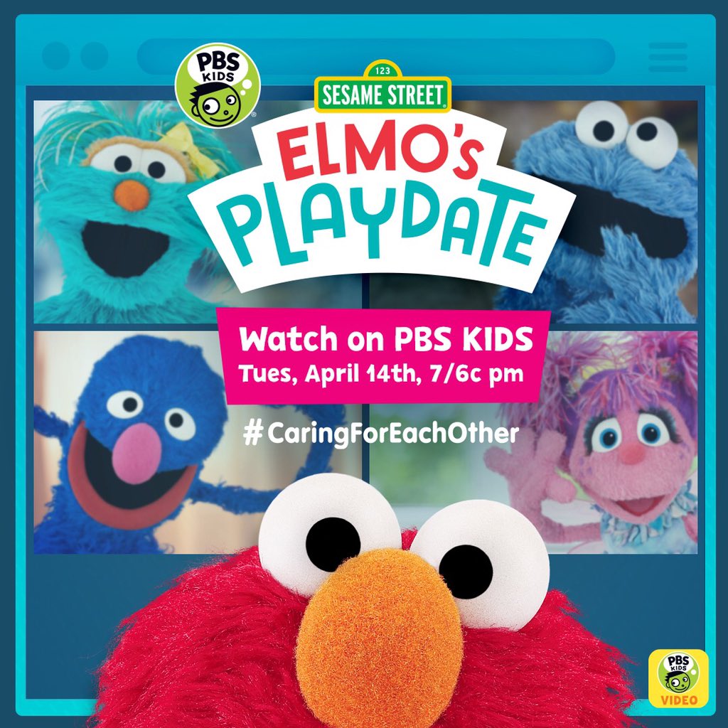 klrn's tweet photo. Everyone’s favorite furry friends are getting together for a virtual playdate! Join Elmo, Cookie Monster, Grover, Abby Cadabby, & a few famous friends for a night of songs, games, and dance breaks! Don’t miss “Elmo’s Playdate” tonight at 6:00PM. #CaringForEachOther #KLRNeducates https://t.co/nSkDN3Vzyl