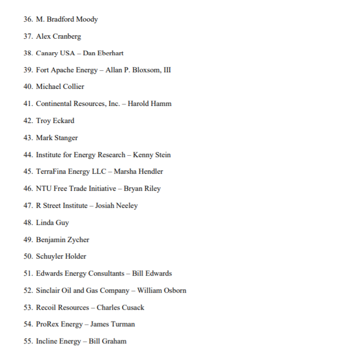 The  @txrrc is meeting today - at the request of a couple oil companies - to consider the possibility of cutting oil production.I can't believe I just typed that.Anyway - here's the list of speakers for today's hearing: