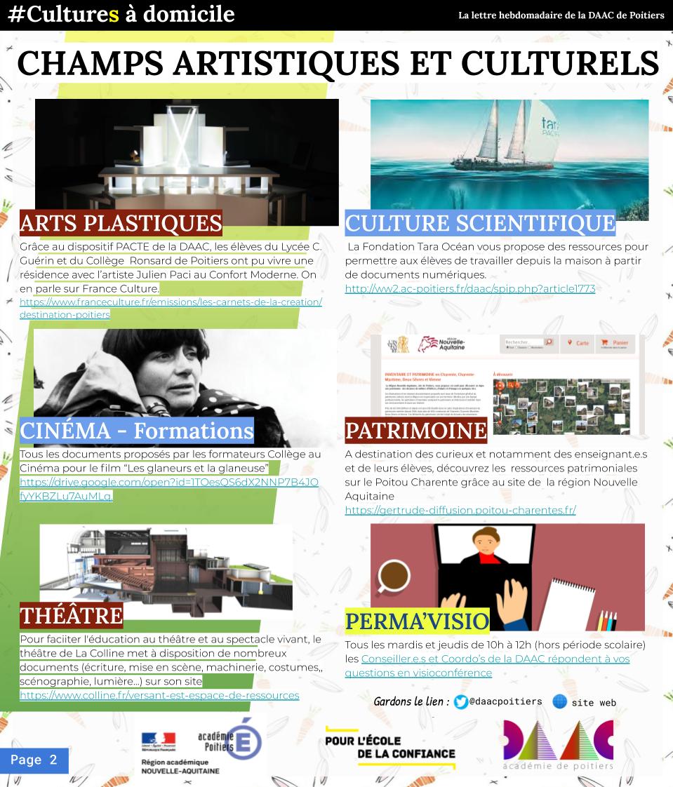 daacpoitiers's tweet photo. En #Semaine5, pour ne pas finir cloche, on court (comme des lapins) vers la nouvelle sélection de ressources #EAC utilisables par les enseignant.e.s de l'@acpoitiers en distanciel. Comme toujours, la @daacpoitiers reste à votre disposition #PERMAVISIO. #NationApprenante https://t.co/vQgVWuH5hh