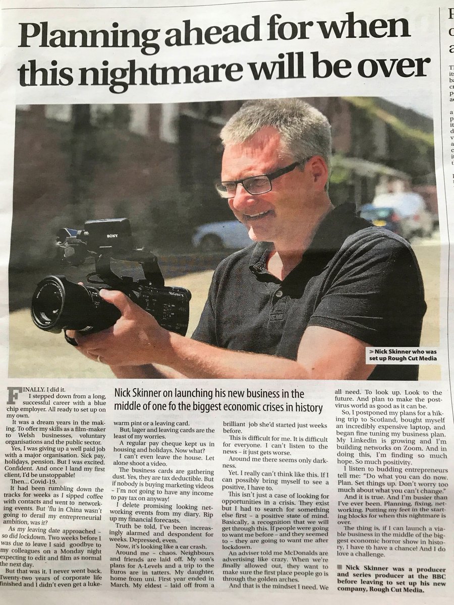 skinner_nick's tweet photo. Starting a business in #lockdown is an emotional challenge. I wanted to share my feelings - they are in the Western Mail today. 
#startups #Covid19 #StartupsVsCovid19 #Video #VideoViral #BusinessGrowth #CoronaVirusUpdate https://t.co/Xg0MsXKft5