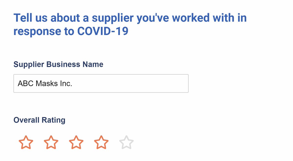 VendorCheck's tweet image. It only takes 90 seconds to write a review for a COVID-19 supplier at covidvendorcheck.com. Please take a moment today to tell us about your experiences with suppliers during this crisis, good or bad.

#procurement #suppliers #covid19