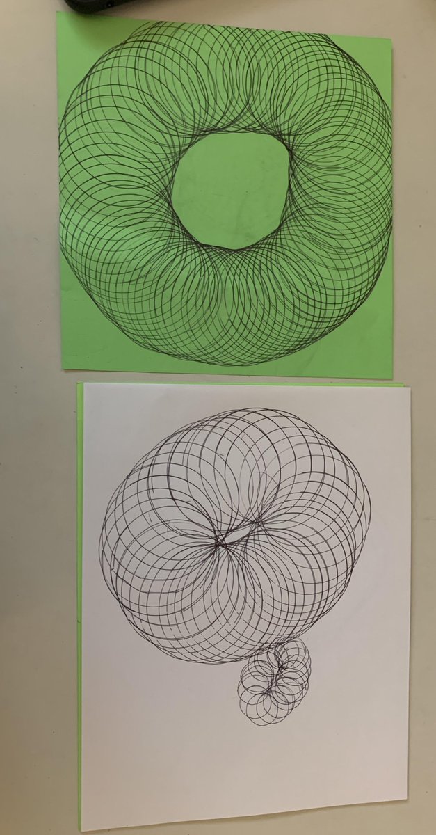 ciampatj's tweet photo. With inspiration from @anniek_p @shskaercher @dandersod , my students "spring break" assignment was to create math art. Gave them some links and left it open ended. Here are some samples from day 1. Excited to open my inbox each morning now. https://t.co/dcUfdyB3kV