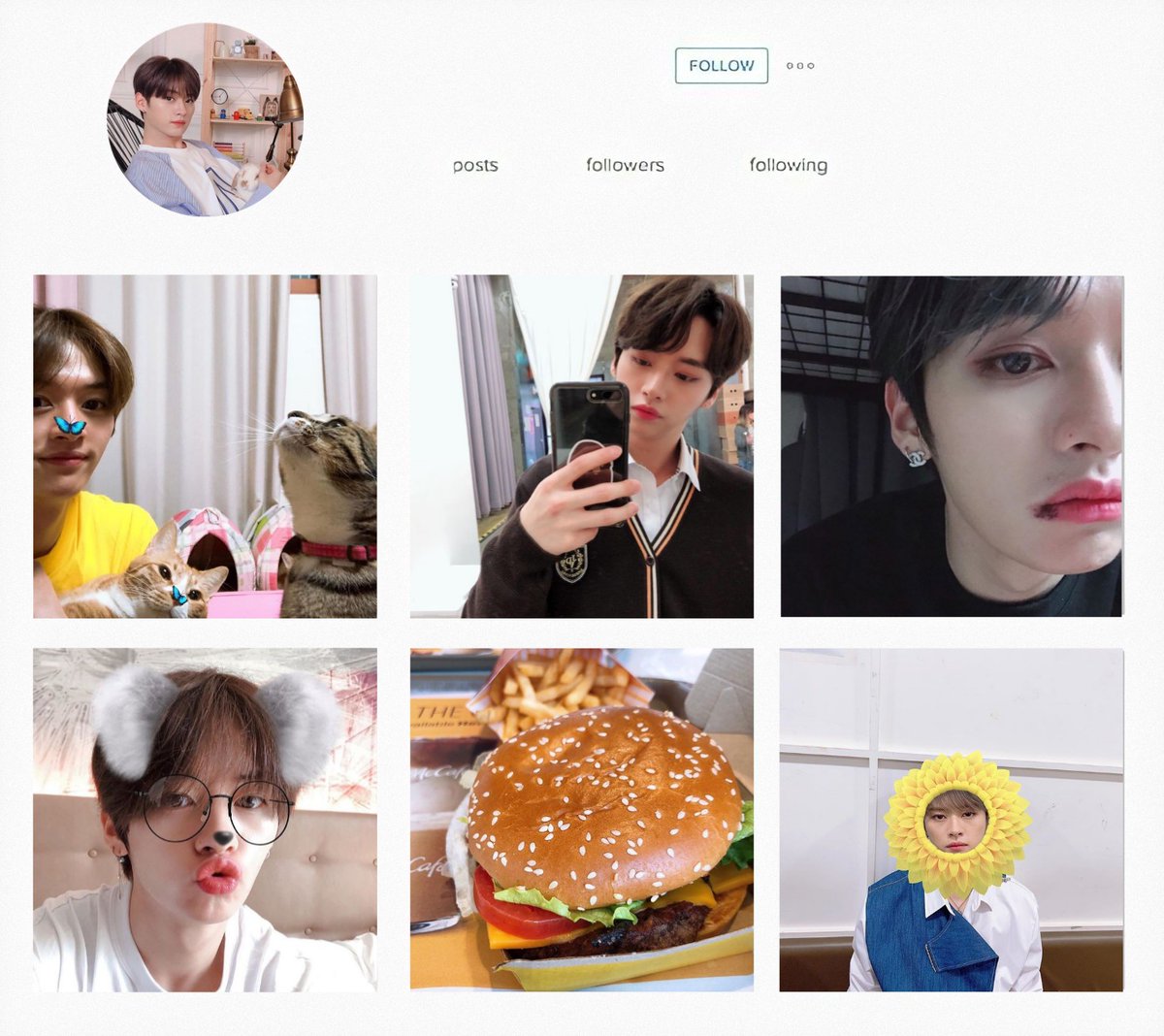 MINHO— feed would probably be filled with cat updates, random videos with ugly filters, and just plain random videos— stans will get an update twice a week or more if he's in the mood— a foodie, will probably post some food recommendations/cravings #StrayKids