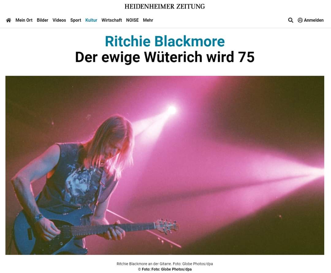 Happy 75th Birthday, Ritchie Blackmore. Und herzlichen Glückwunsch, 