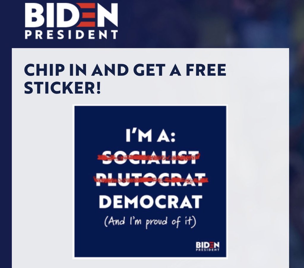How does messaging like this, which despicably compares “socialists” to “plutocrats,” help Joe Biden win?