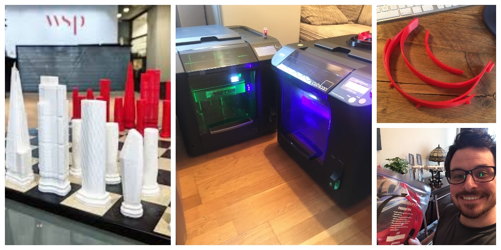 Our 3D printers, Meryl and Denzel have been safely relocated from our Chancery Lane office to our colleague’s home.  They are taking a break from printing our WSP skyline chess sets to print PPE face shields for the NHS.

linkedin.com/posts/prtownse… 

#doingourbit #wearewsp