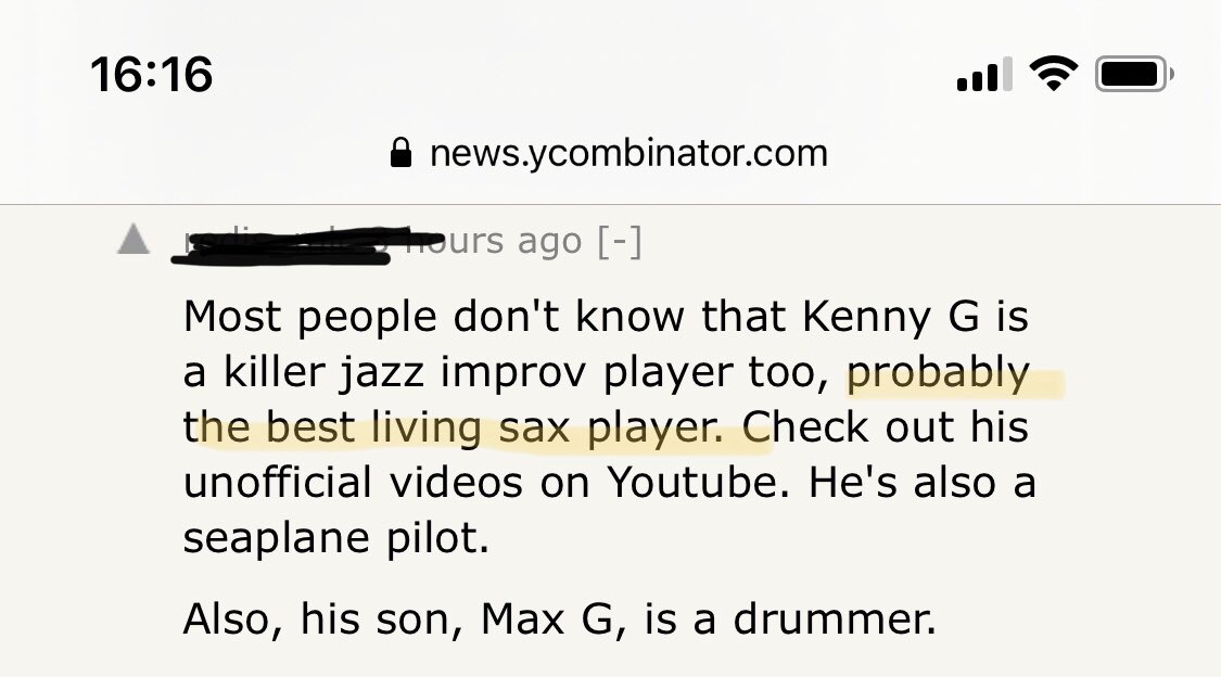 Always the best takes, HN