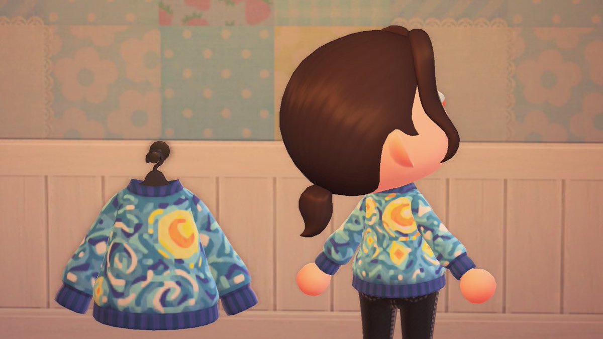 Miki_SherLoki's tweet image. For Van Gogh lovers, a Starry Night sweater! 
What do you think? I really hope you like it 🥺❤️
#ACNH  #acnhpattern #acnhcode #ACNHdesigns #AnimalCrossingNewHorizons  #AnimalCrossingDesign