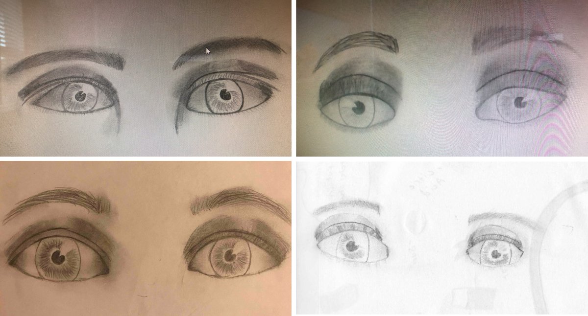 Challenger MS has a new #FocusEd2020. Teacher, Linda Hunziker usually gets the pleasure of seeing many eye "doodles" all over notebooks, other classnotes... as they revel in the joy of following her "How to Draw eyes" lesson. Now she gets to see them in pics of drawings. <a href="/HSVk12/">Huntsville City Schools</a>