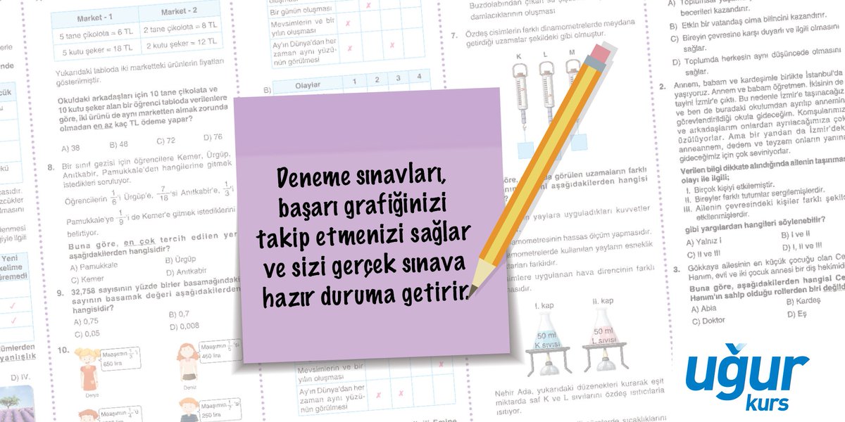 KursUgur's tweet photo. Sevgili öğrenciler, sınava hazırlıkta bol bol deneme sınavı çözmeniz başarı grafiğinizi takip etmenizi ve gerçek sınava hazır olmanızı sağlar. 📄

İşte bu yüzden 15, 17 ve 18 Nisan tarihlerinde Metodbox’ta düzenlenecek online deneme sınavlarını kaçırmayın!

#UğurKazandırır https://t.co/3Z9B4pK3Rb