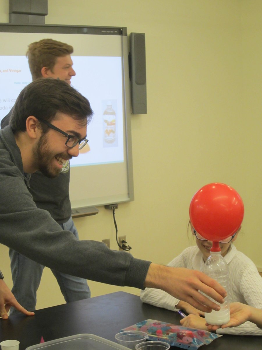 BaylesTaryn's tweet photo. In February we had some great outreach projects - this one @SacredHeartPar1 Elementary learning about chemical reactions, surfactants and polymers with @erincanno @ChemePitt @PittEngineering https://t.co/NZ3HXUW7q1