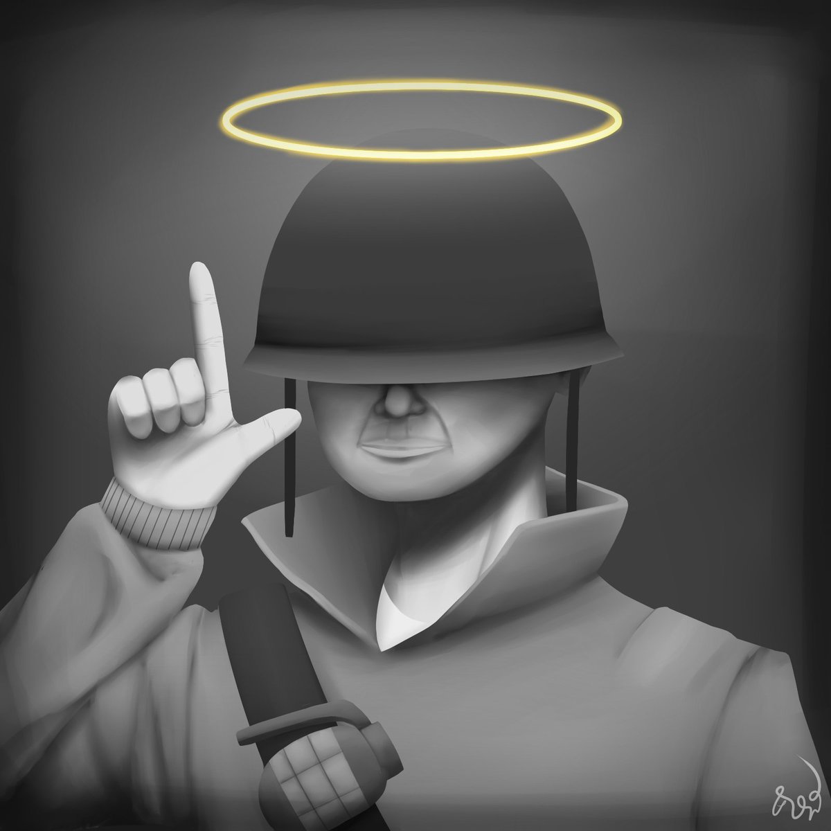 swhoup's tweet photo. R.I.P Rick May. You've got a badass voice and you will be always remembered in starfox 64 and tf2 soldier forever.
(Sorry about his face tho', it's pretty sloppy.)

#TeamFortress2 https://t.co/HirM4EeKQb