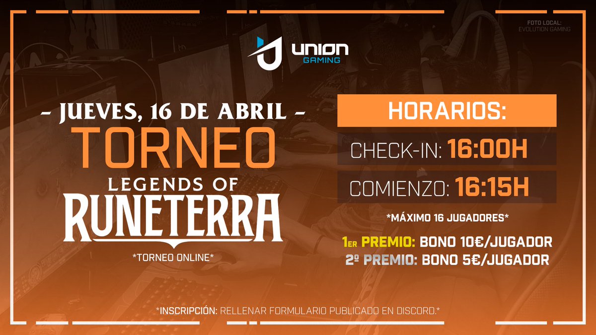🖥 ¿Quieres conseguir GRATIS un bono de horas de PC en <a href="/MyrtiaGamesBar/">Myrtia Games Bar</a> ? 

📣 Esta semana también tendremos competición de <a href="/RuneterraES/">Legends of Runeterra ES</a> gracias a <a href="/UnionGamingEs/">Unión Gaming</a> 🇪🇸

🏆 Torneo #LoR
🗓️ Jueves, 16 abril

👥 16 jugadores
🆓 Inscripción GRATIS

📲 Info. discord.gg/c8R59Pd