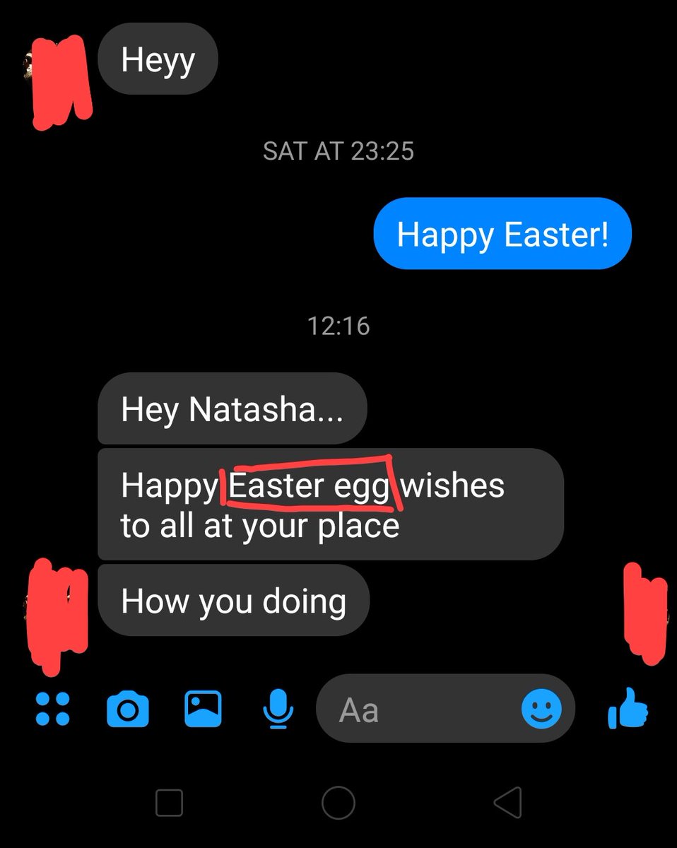 natinterestedd's tweet photo. I had to read this thrice to convince myself that it's a typo and not my brain craving Easter eggs. 😂 #Easter2020 https://t.co/HWuzUEPAve