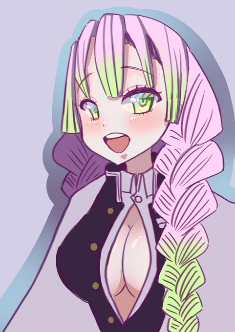 国枝 実里（くにえだ みさと）さんがTwitterに投稿した甘露寺蜜璃(鬼滅の刃)のイラスト。