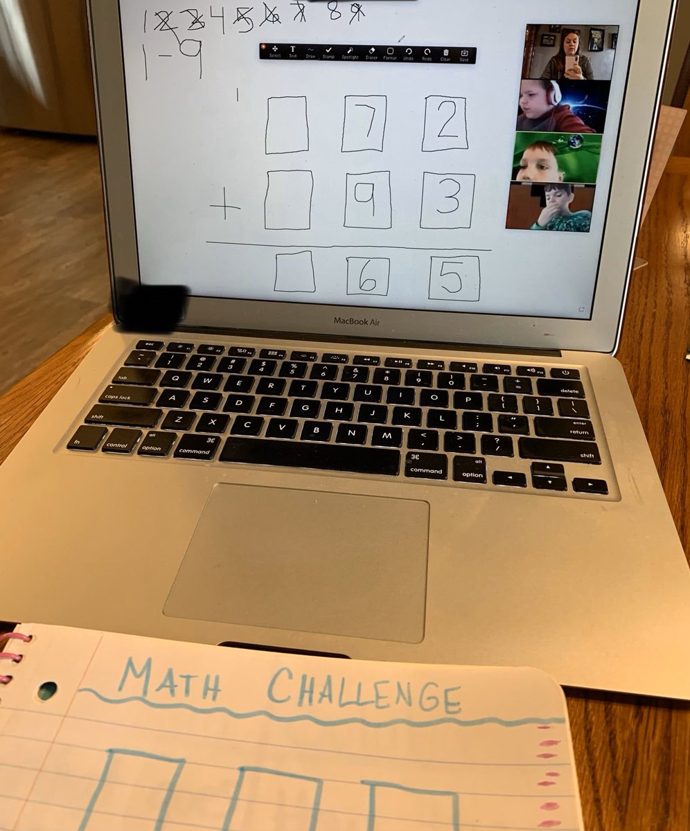 _MrsBuck_'s tweet photo. Screen sharing is a game changer! Got to talk with these mathematicians and begin working through a Math Challenge together! Now they are working at home to find some solutions and we will come back together to chat later! #TCEmath #multiplestrategies #TCEcardinals https://t.co/qBxF0CHYU8