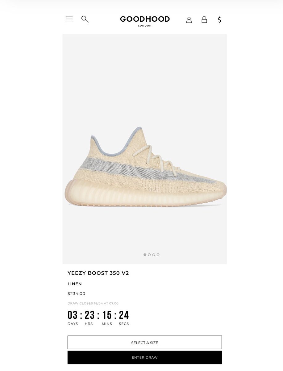 RAFFLE: Yeezy Boost 350 V2 'Linen 