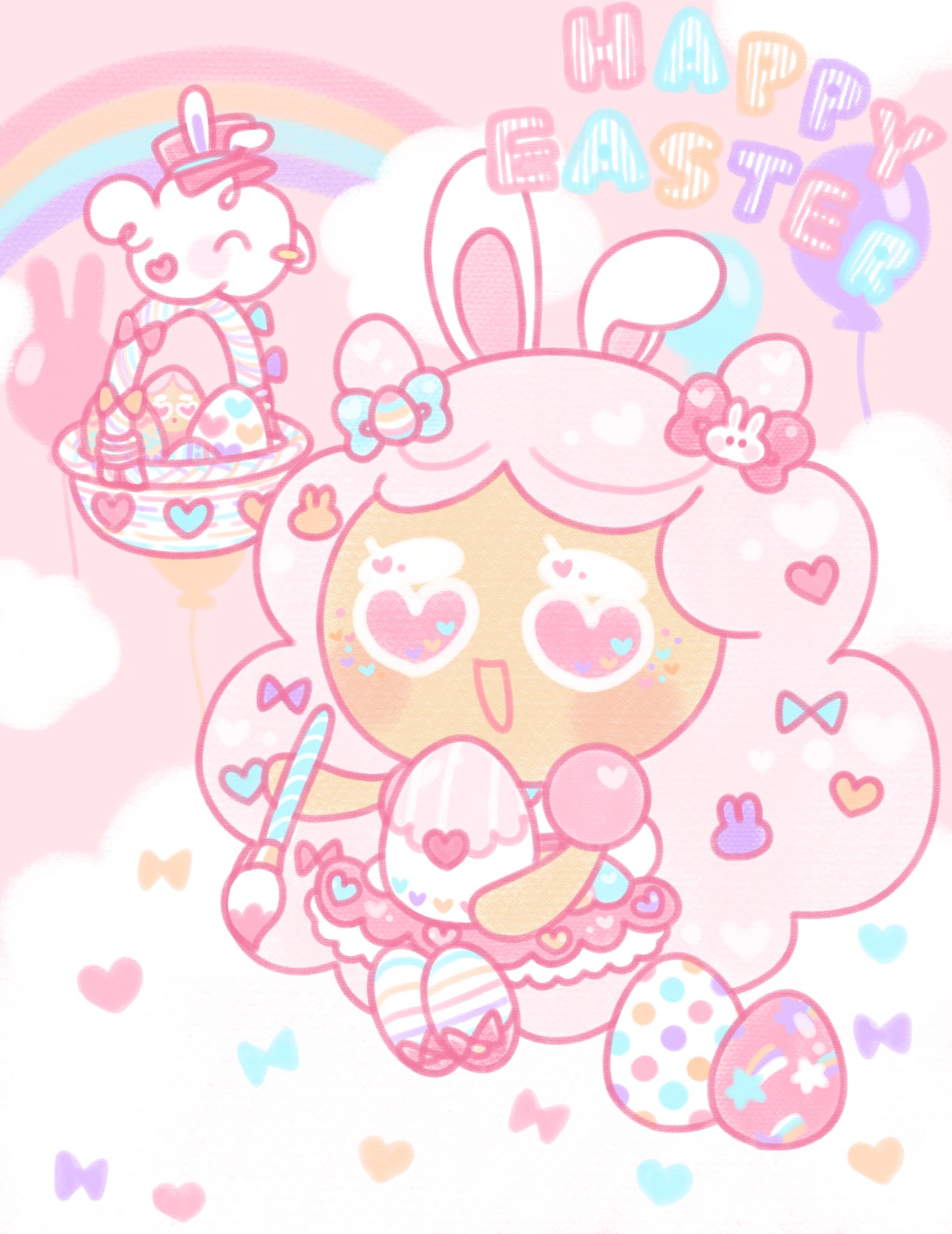 公式 クッキーラン オーブンブレイク 在 Twitter 上 クッキーランファンアート 紹介 今回は Cuuute Things さん イースター を楽しんでいるとってもかわいい わたあめ味クッキー のイラスト 見ているとなんだかこちらも幸せな気持ちになるね すべて異なる