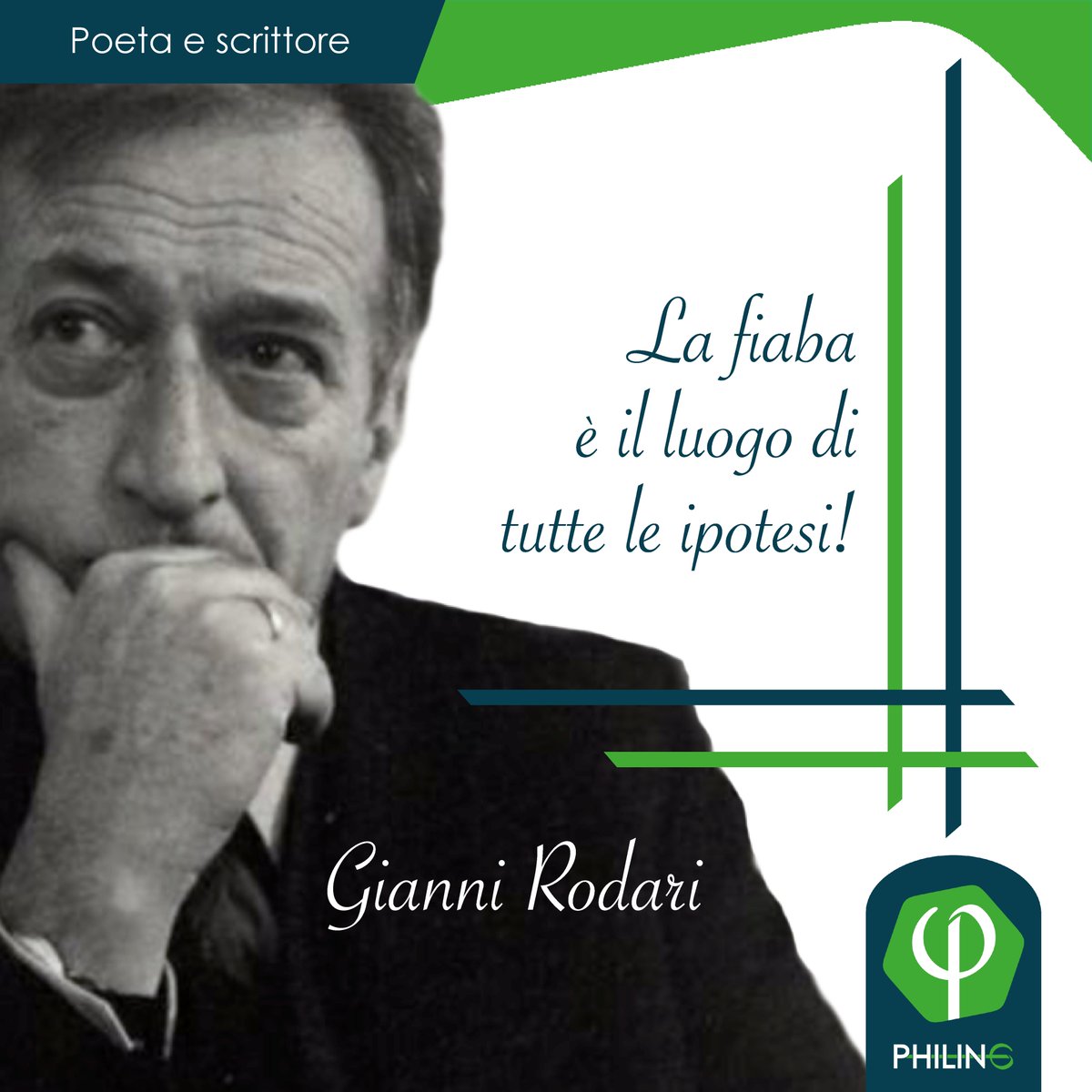 PhilingID's tweet photo. A 4️⃣0️⃣ anni dalla sua scomparsa, omaggiamo lo ✍️ #scrittore e #poeta Gianni Rodari riportando un suo celebre 💭 pensiero‼️
_______
#Philing #giannirodari #14aprile #narrativa #storie https://t.co/NncA2HWNt3